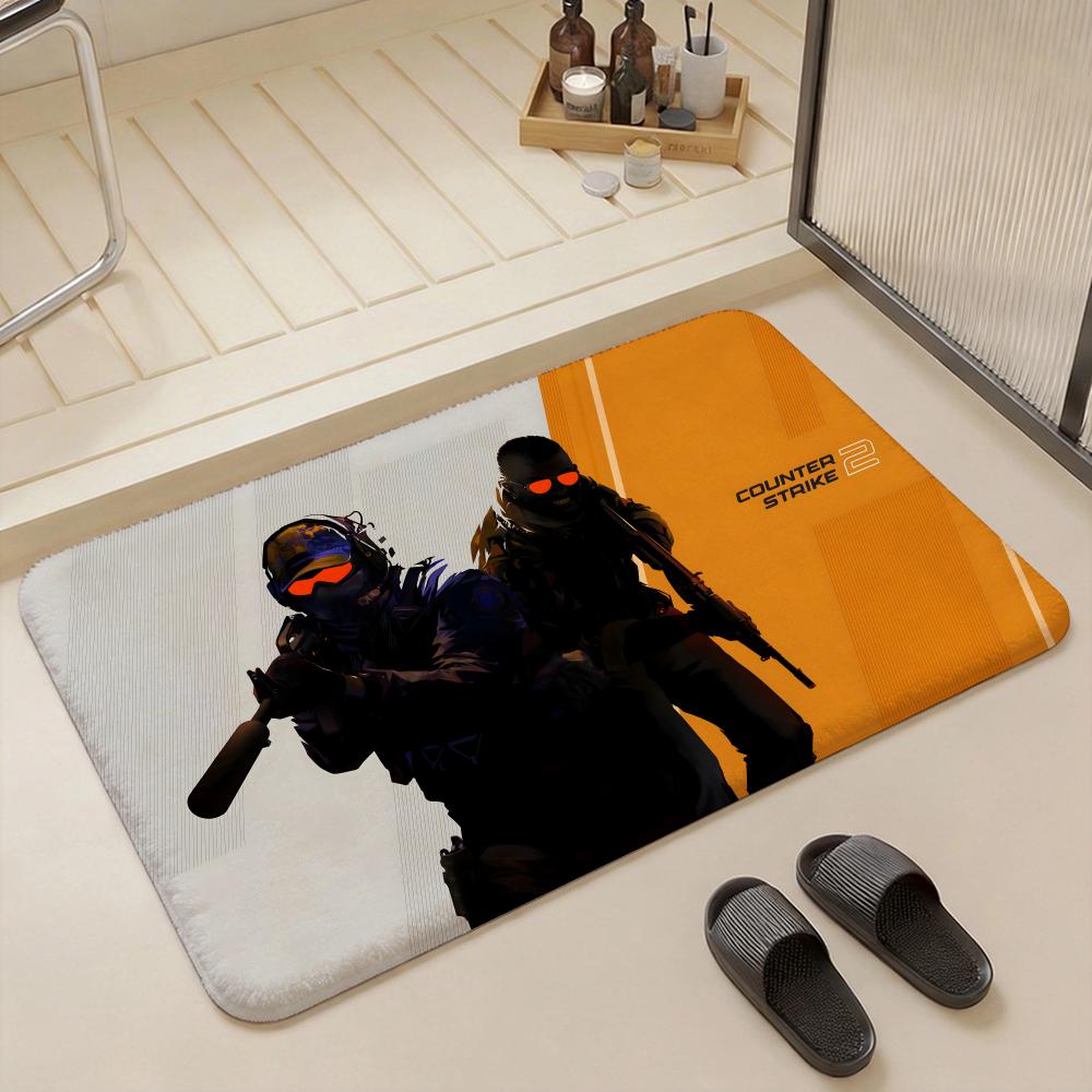 Game G Counter Strike Floor Mat Eco Flannel Doormat Non Slip Odorless Indoor Floor Rug Soft Short Plush Home Mat