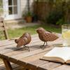 2Pcs Exquisite Decorative Ornament Metal Bird Decorative Ornament Figures Rusty Metal Bird Home Decoration