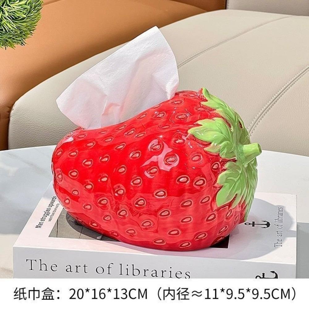 

Large Capacity Strawberry Tissue Box Plastics Napkins Box Paper Towel Case Home Decoration білий