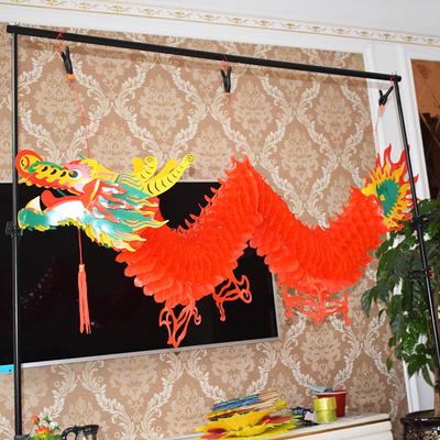 Decoração Suspensa de Guirlanda de Dragão de Papel Ano Chinês 3D Restaurante