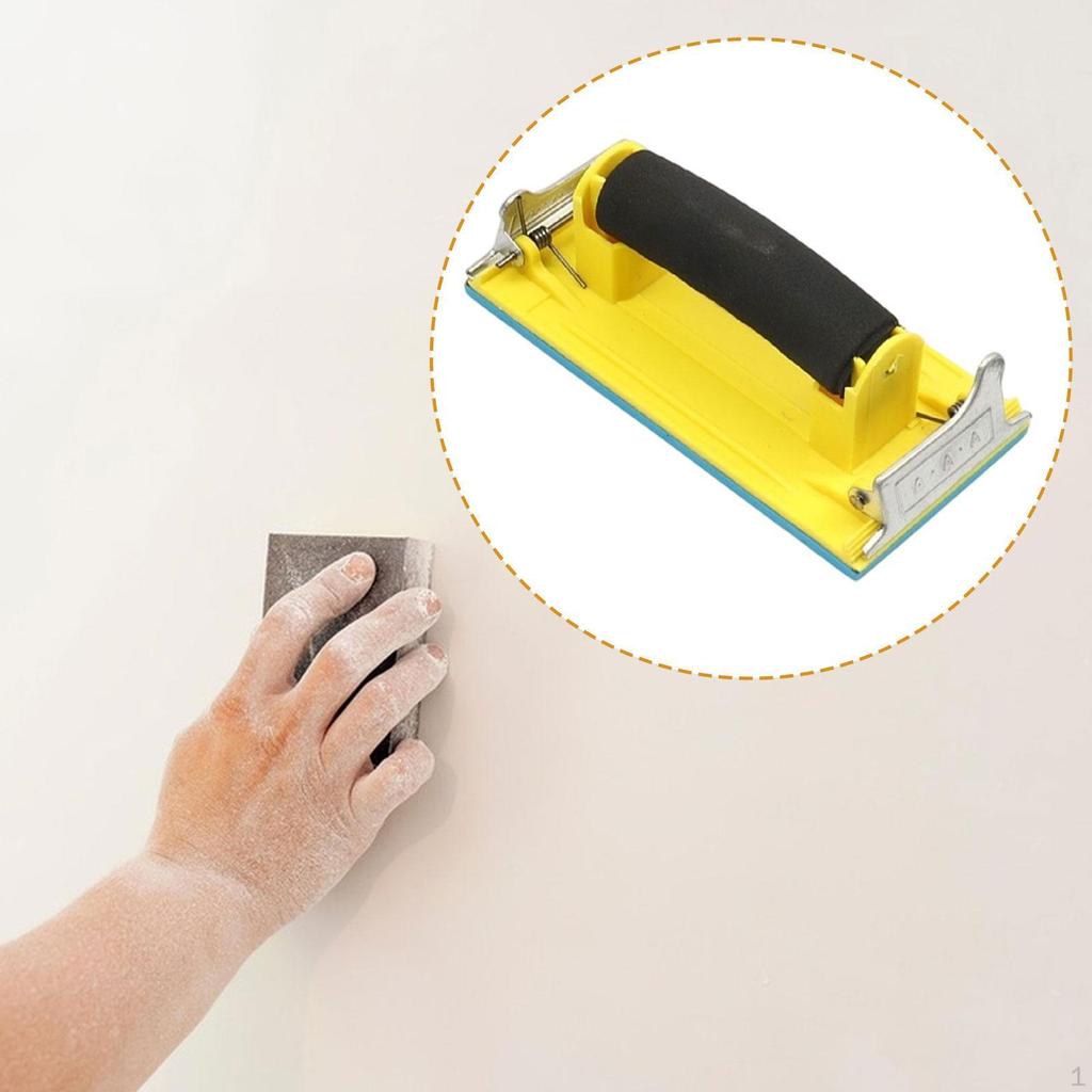 Hand Sander Grinder Metal Clip for Drywall Sandpaper Holder with Handle Sanding Block
