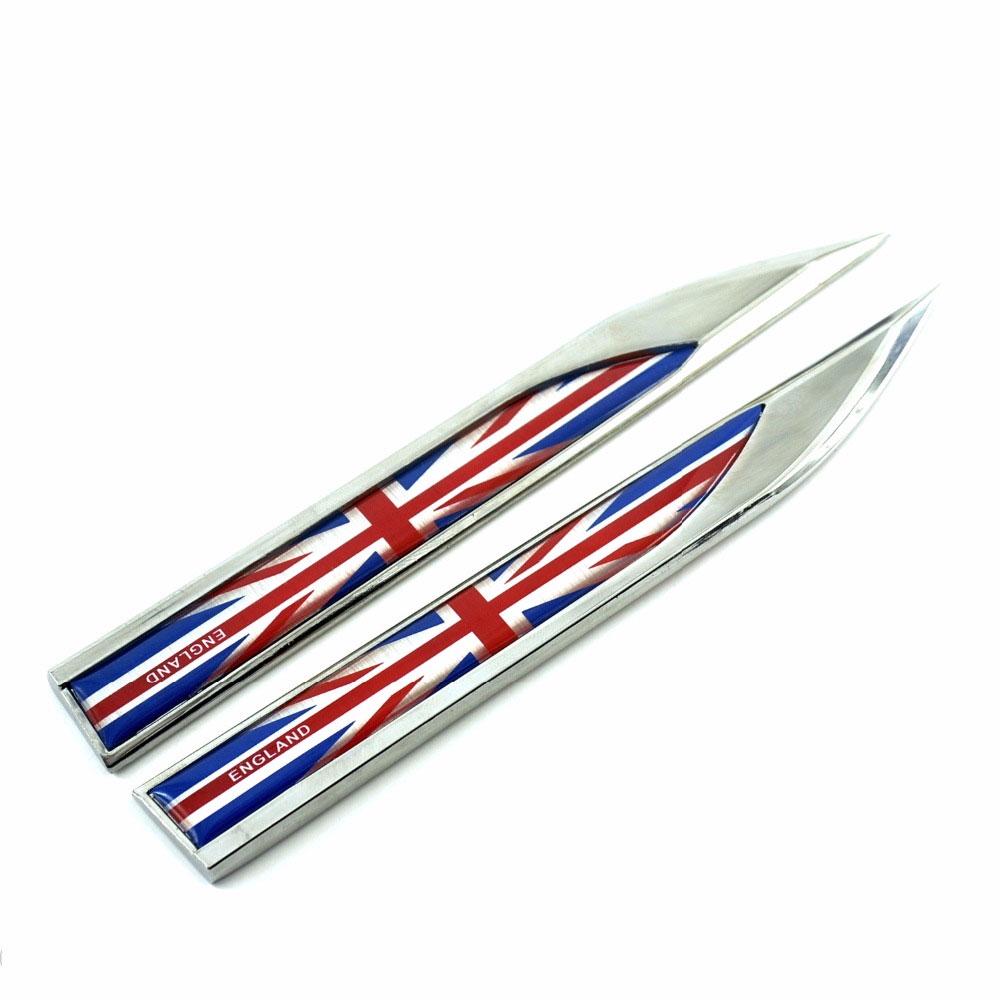 Buy 1Pair England Flag Car Trunk Side Wing Metal Emblem Badge Sticker ...
