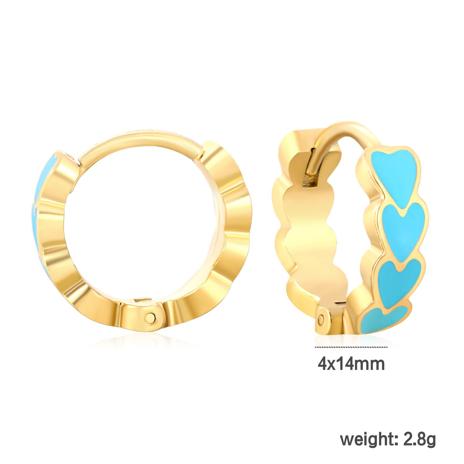 

Korean-style Simple and Personalized Stainless Steel Heart-shaped Earrings for Women Fashionable INS Design 18K Gold-plated Gift