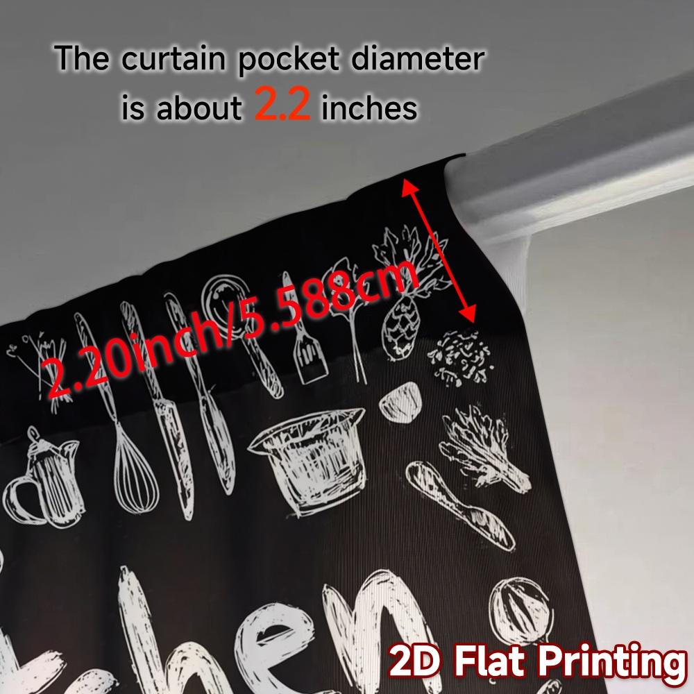 2pcs, 2D FLAT PRINTING Curtains (Without Rod) KitchenArt Light Filtering Chic Curtains Polyester Curtains Decorations Outdoor