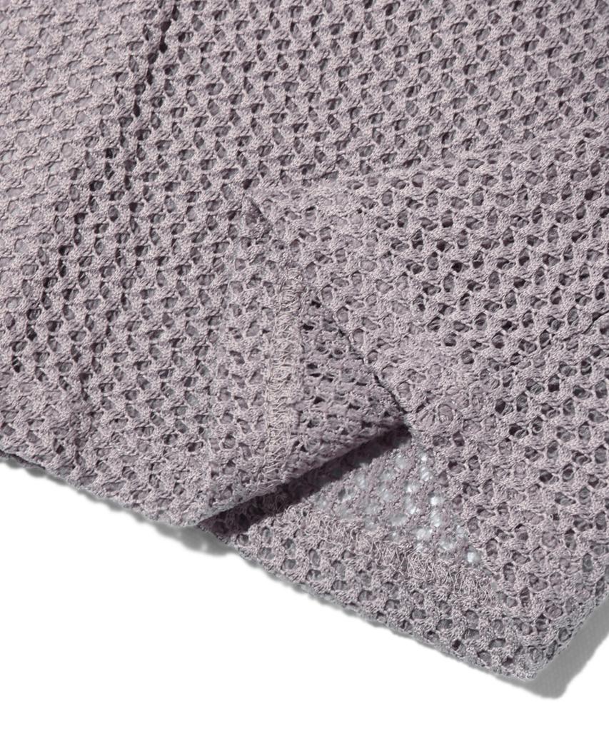TRILLION Oversized Crochet Net Collar Short Sleeve Knit (Lavender)