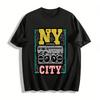 Vintage NYC Boombox Graphic Tee Unisex Casual Streetwear Top Pure Cotton T-shirt