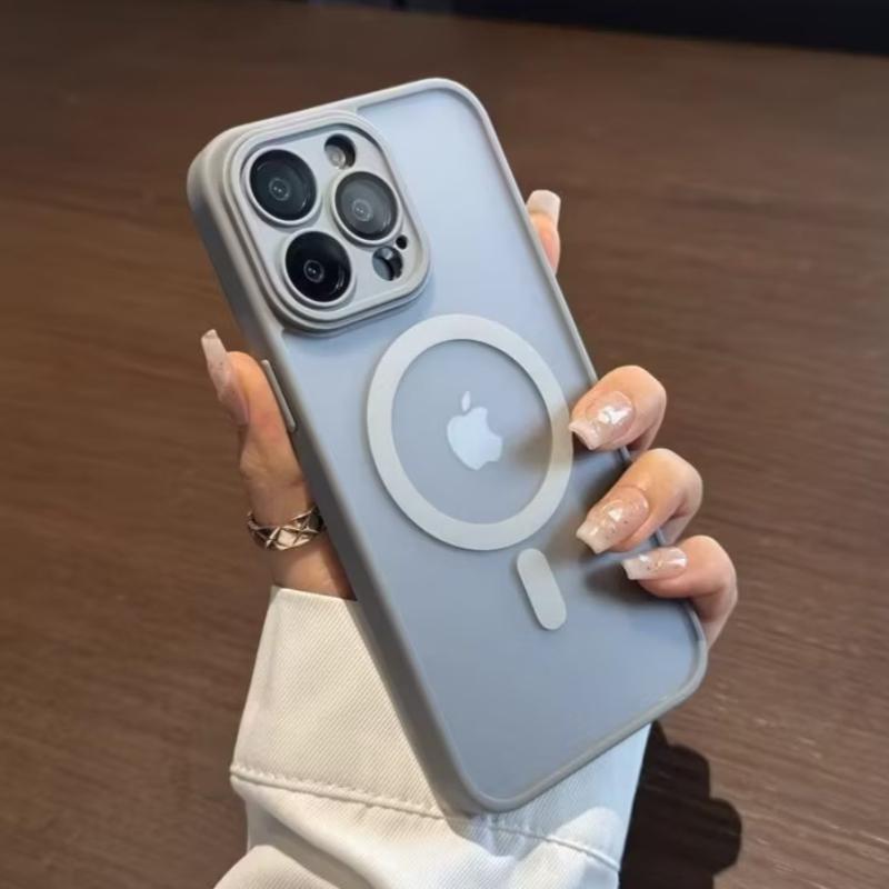 Luxury Matte Armor For Magsafe Magnetic Wireless Charging Case For 11 12 13 14 15 16 17 Air Pro Max Plus Shockproof Cover