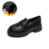 Platform Loafers Women's Shoes 2025 New Autumn Winter Vintage Leather Shoes with Thick Heels Soft Soles Single Shoes for Women