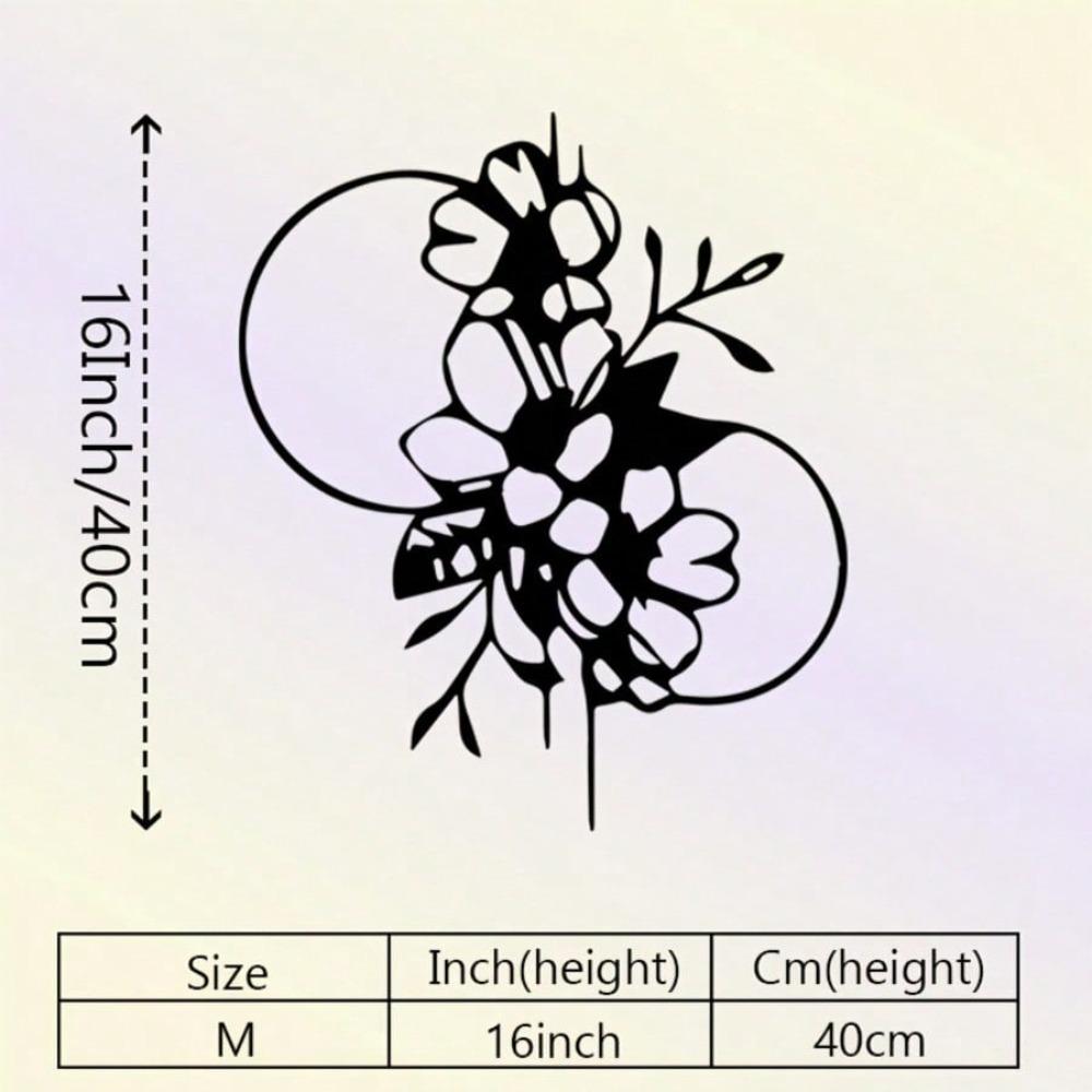 

Vintage White Metal Wall Art Elegant Iron Floral Sculpture Mural for Living Room Office Holiday Decor