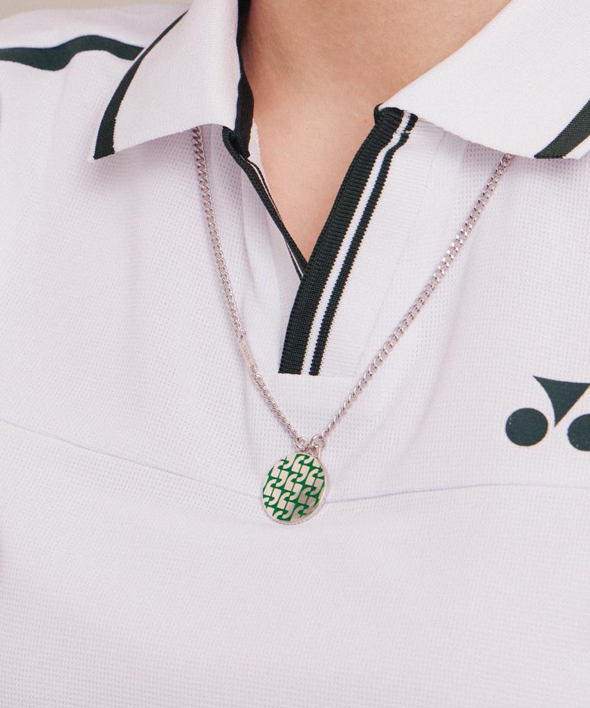 Valik [925 Silver] No.20 Signature Green Pattern Coin Necklace [L]