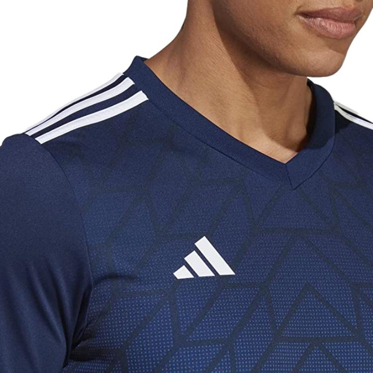 adidas T Shirts Men's Blue V Neck Moderate Straight Fit HR2631