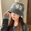 Warm Knitted Bucket Hats Autumn Winter Fisherman Cap Fashion Basin Cap  for Women