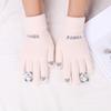 New knitted cartoon gloves plush cold-proof gloves women's winter warm plush thickened student gloves
