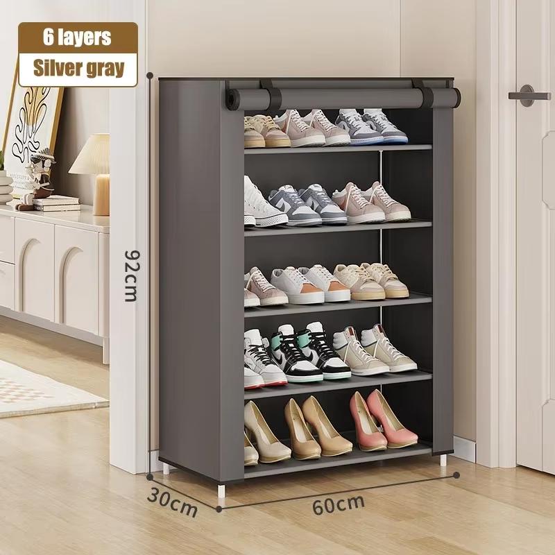 Simple dustproof shoe cabinet for dormitory apartment multi-level storage foyer shoe organizer rental house rental house durable