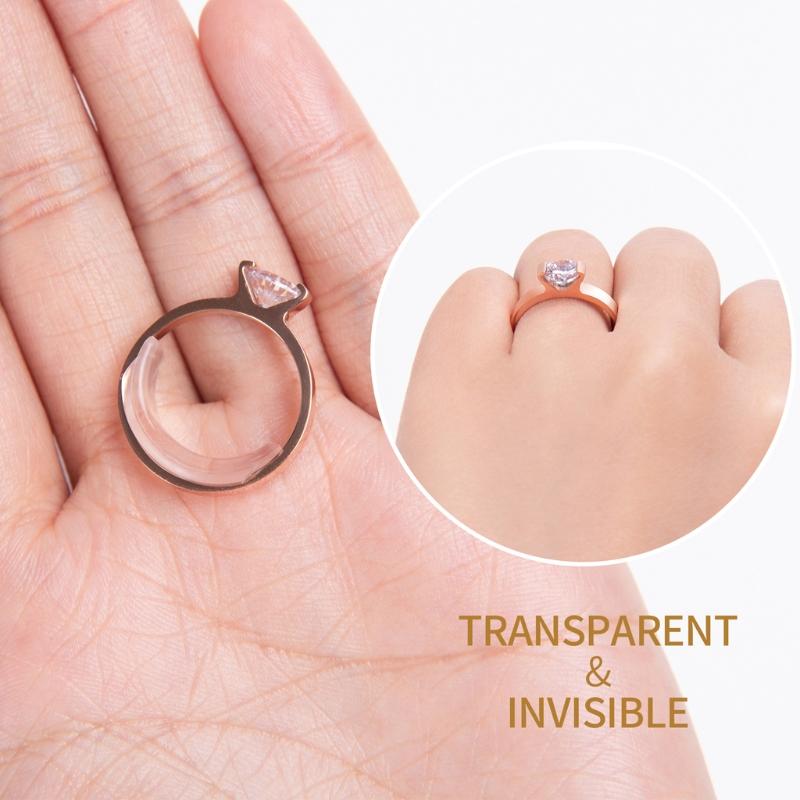 8 Pieces Invisible Ring Size Adjusters Invisible Clip Guard Resizer Clear Guard Ring Sizer Fit for Man Woman Loose Ring