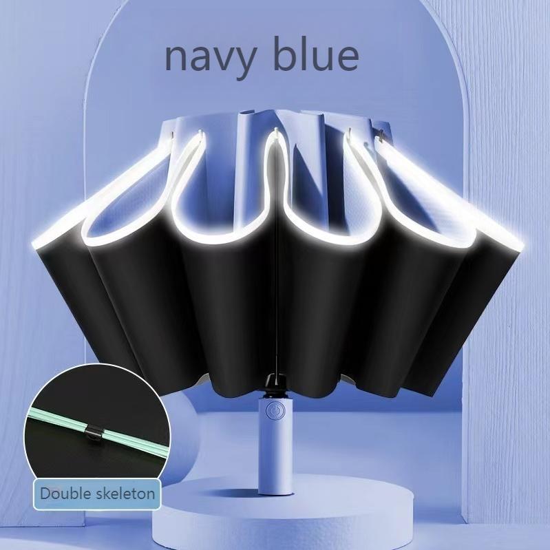 Reflexní deštníky Reverse Three Fold 20 Bone Black Lepidlo Automatická sluneční clona Opalovací krém Deštník Deštník Odolnost proti silnému větru