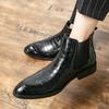 2025 Autumn and Winter Men's Shoes Retro Trend Chelsea Boots High-top Large Size Leather Short Boots Fashionable European and American 6812 Boots