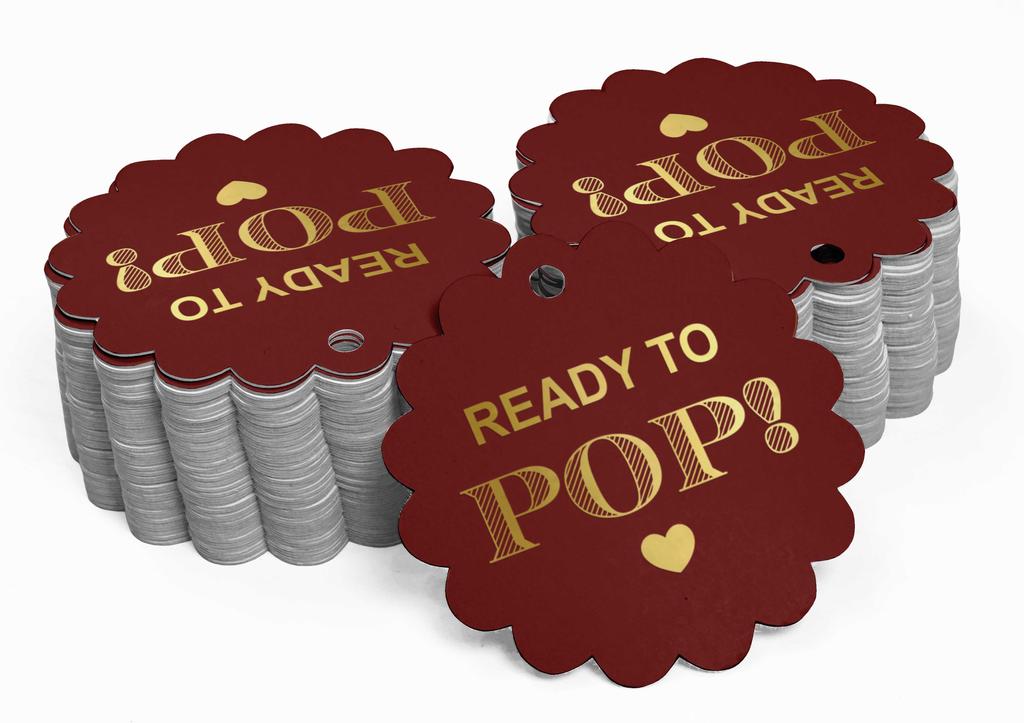 Inkdotpot Ready To Pop Baby Shower Bottle Tag Real Gold Foil Favor Hang Tags Pack Of