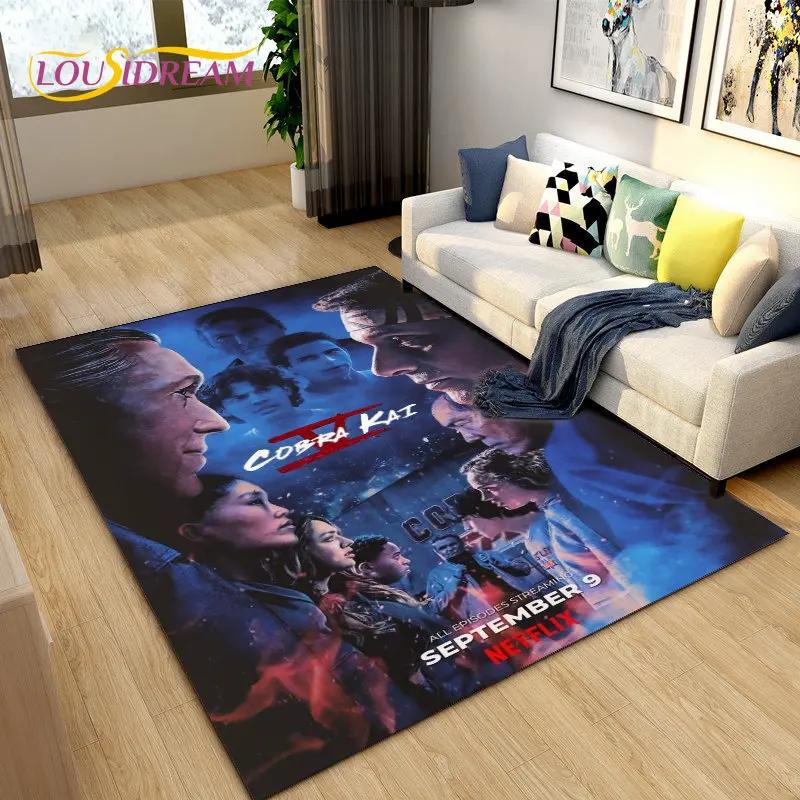 Cobra Kai Amanda TV-Karate-Teppich, groß, Teppich für Wohnzimmer, Schlafzimmer, Sofa, Fußmatte, Dekoration, rutschfeste Bodenmatte für Kinderspiele