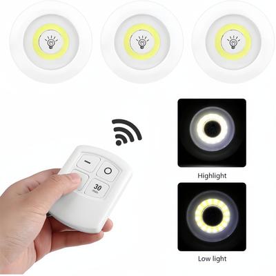 תאורת LED מתחת לארון ניתנת לעמעום עם שלט רחוק מופעל על סוללה אורות LED ארונות ארון בגדים תאורת לילה