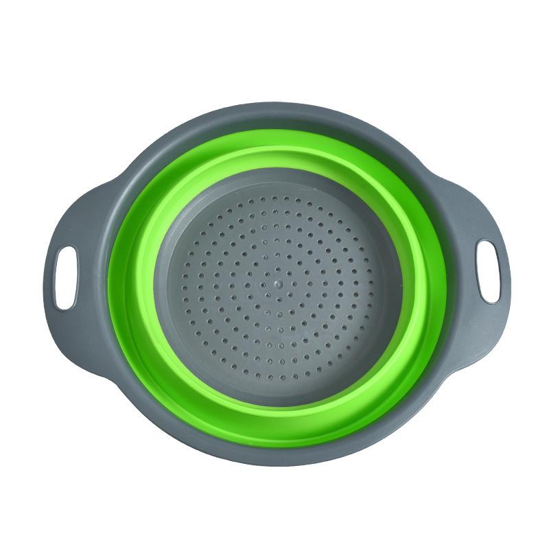 Foldable Round Draining Basket - Plastic Filter for Washing Vegetables & Fruits