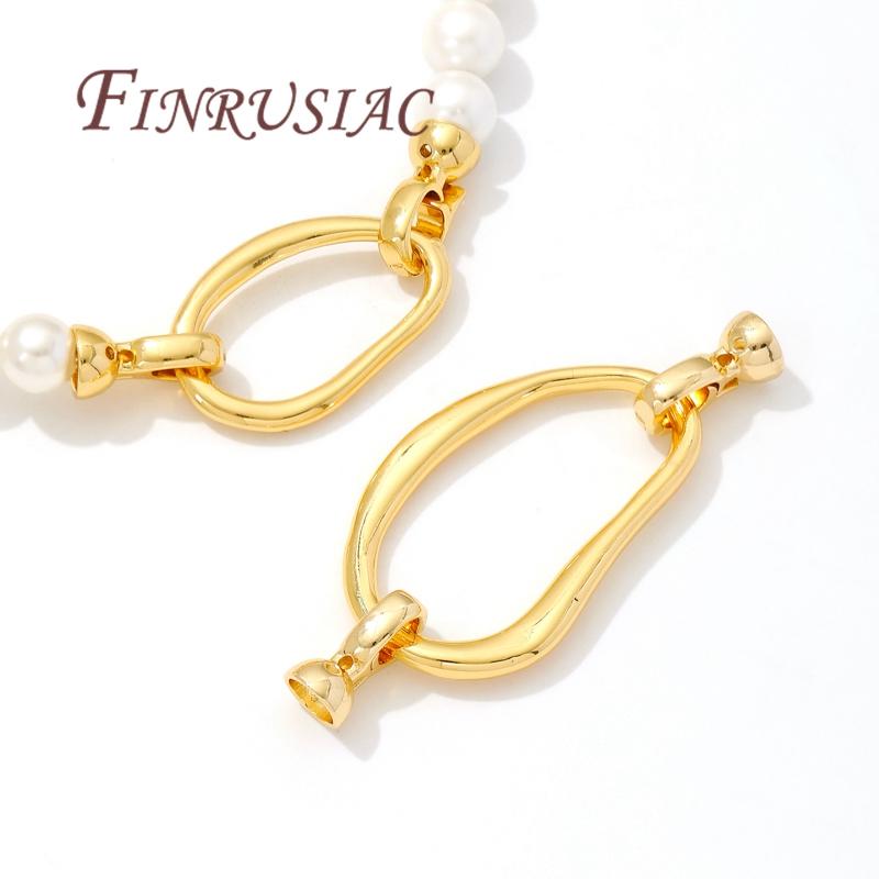 Irregular Jewelry Clasps Findings 18K Real Gold Plated Connectors For Jewelry Fasteners For Bracelets Accessories