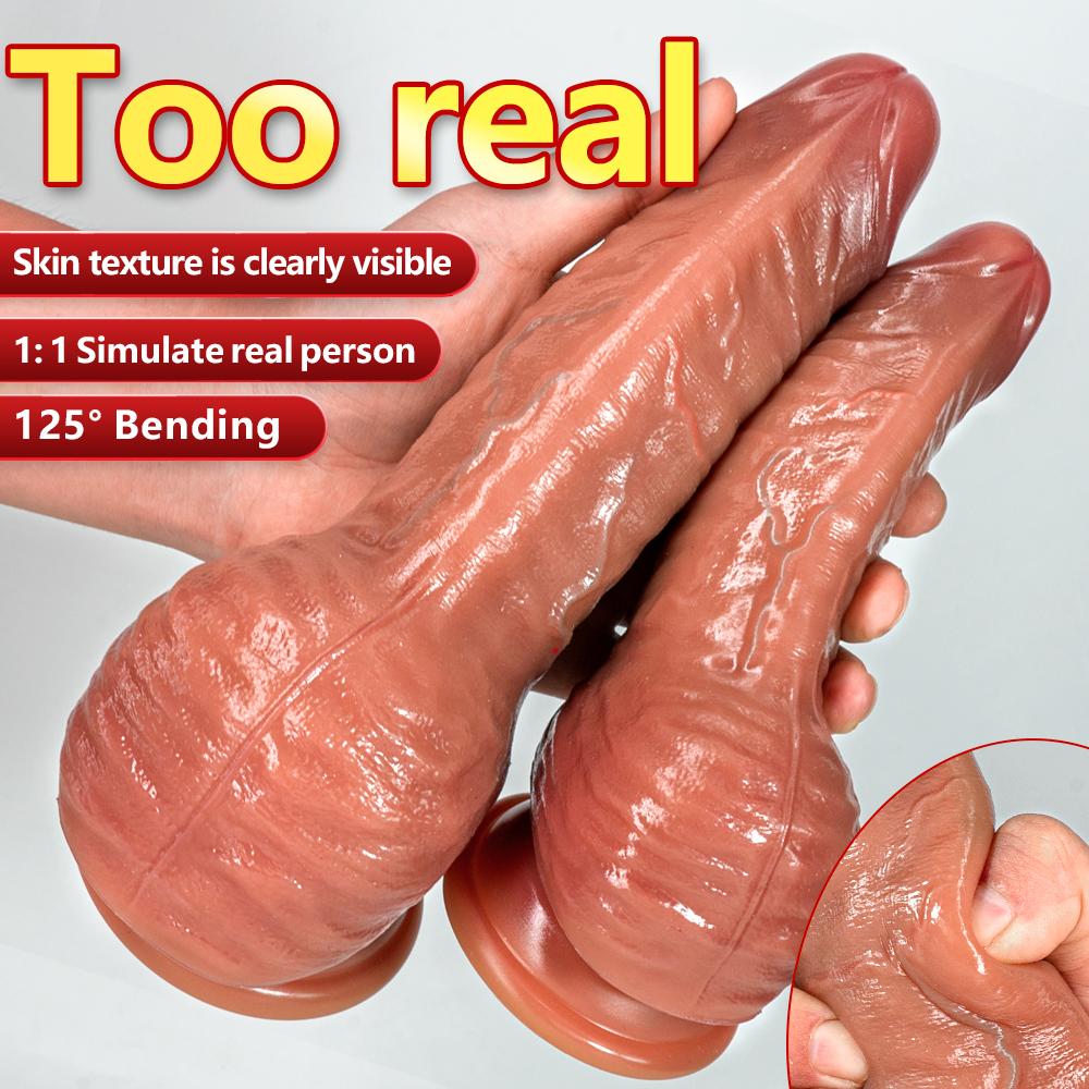 Doppelter flüssiger Silikon-künstlicher Penis-Make-up-weiblicher Masturbator dicker langer Urlaubs-Penis für Erwachsene
