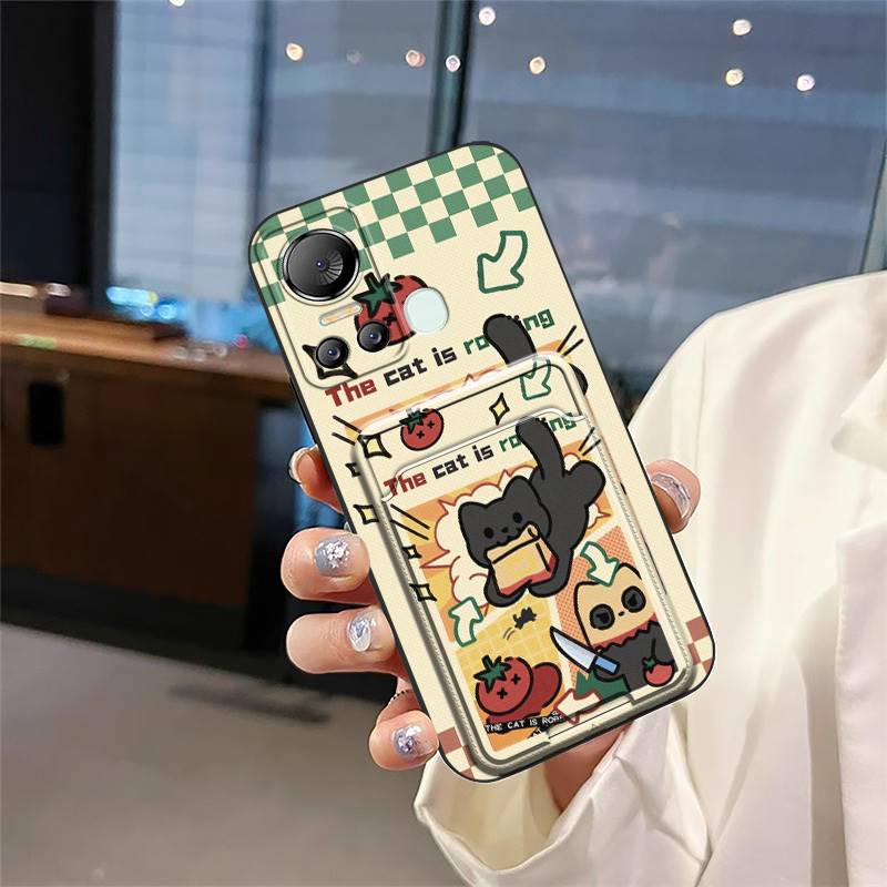 Full Wrap Durable Phone Case For Itel S18/Vision5/S663L Card Bag Dirt-resistant Protective Cute Cover TPU Card Slot