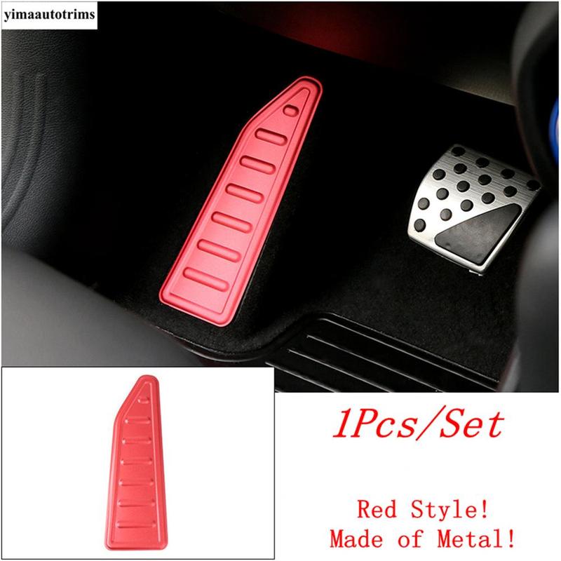 Car Left Foot Rest Pedal Footrest Non-Slip Pad Panel Protection Cover Trim For Jeep Renegade 2015 - Red Silver Accessories