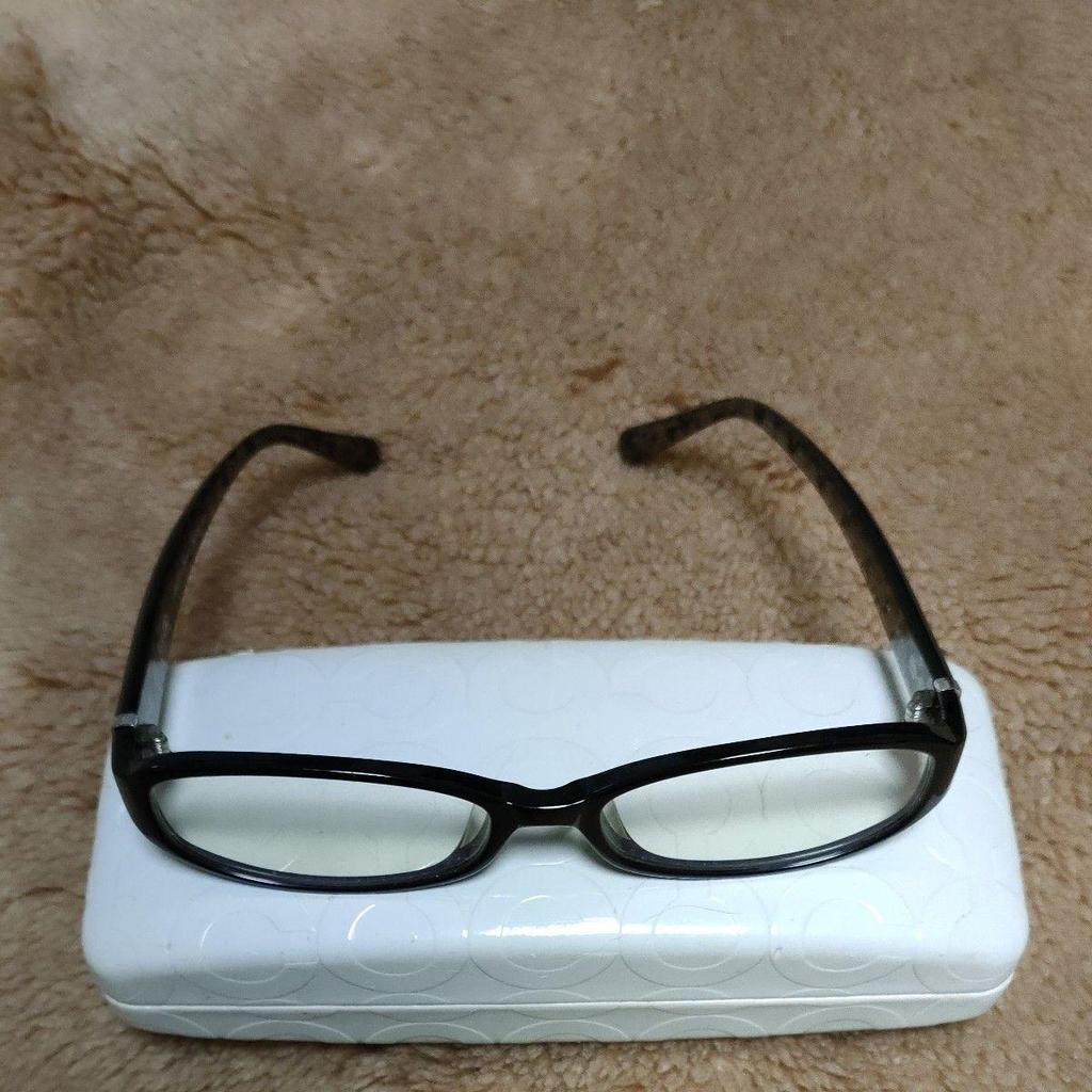 Used COACH CHARLOTTE (769AF) BLACK 001 Sunglasses Signature Pattern