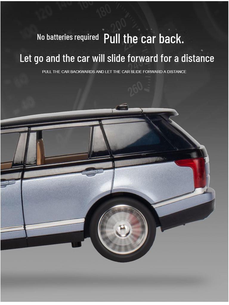 1/24 Land Rover Range Rover Alloy Model Car with Sound and Light - Large Off-Road Toy