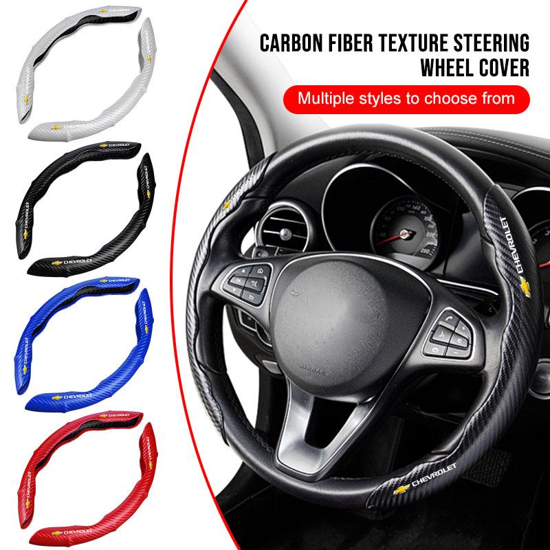 Non-Slip Carbon Fiber Car Steering Wheel Cover For Chevrolet Colorado Cruze Captiva Malibu Trax Aveo Camaro Sonic Tahoe Impala Equinox Suburban