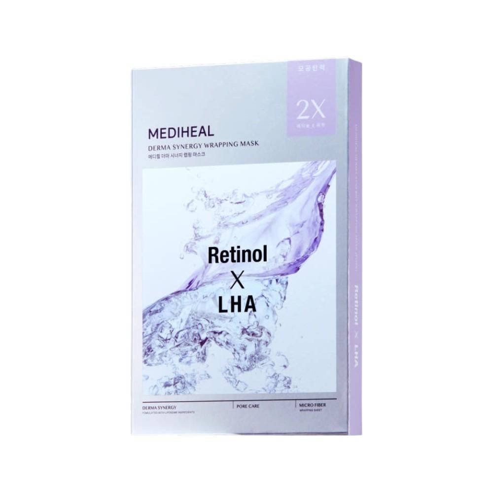 Mediheal Derma Synergy Wrapping Mask Retinol X LHA Pore Tightening Skin Smoothing Sheet Mask 4 Sheets (24ml x 4ea)