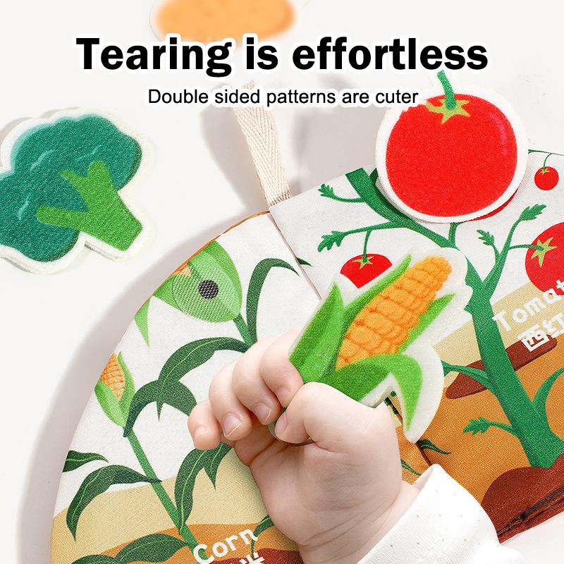 Baby Early Education Cloth Book 3D Touch Interactive Book Anti-Tear Toy Book Montessori Sensory Toys 0-6 Months Babies