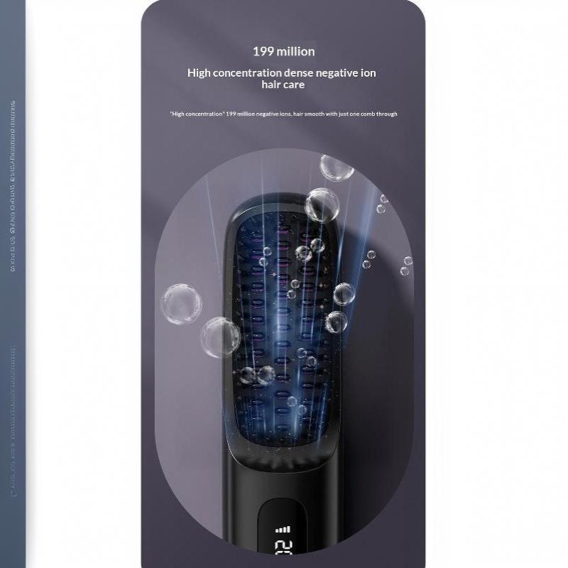 Negative Ion Cordless Hair Straightener Brush Anti-Scald Lightweight Fast Heating Hair Styler for Women Travel Gift