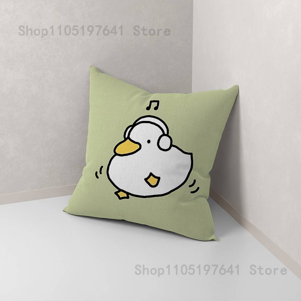 Funny D-DucK Goose meme Anime Celebrity Merchandise All-Match Printed Pillow Case Sofa Car Office Room Decoration Protector