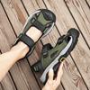 Summer Men’s Sandals Outdoor Sports Anti-collision Men's Shoes Soft Rubber Lightweight Hiking Shoes Flat Black Flip-flops