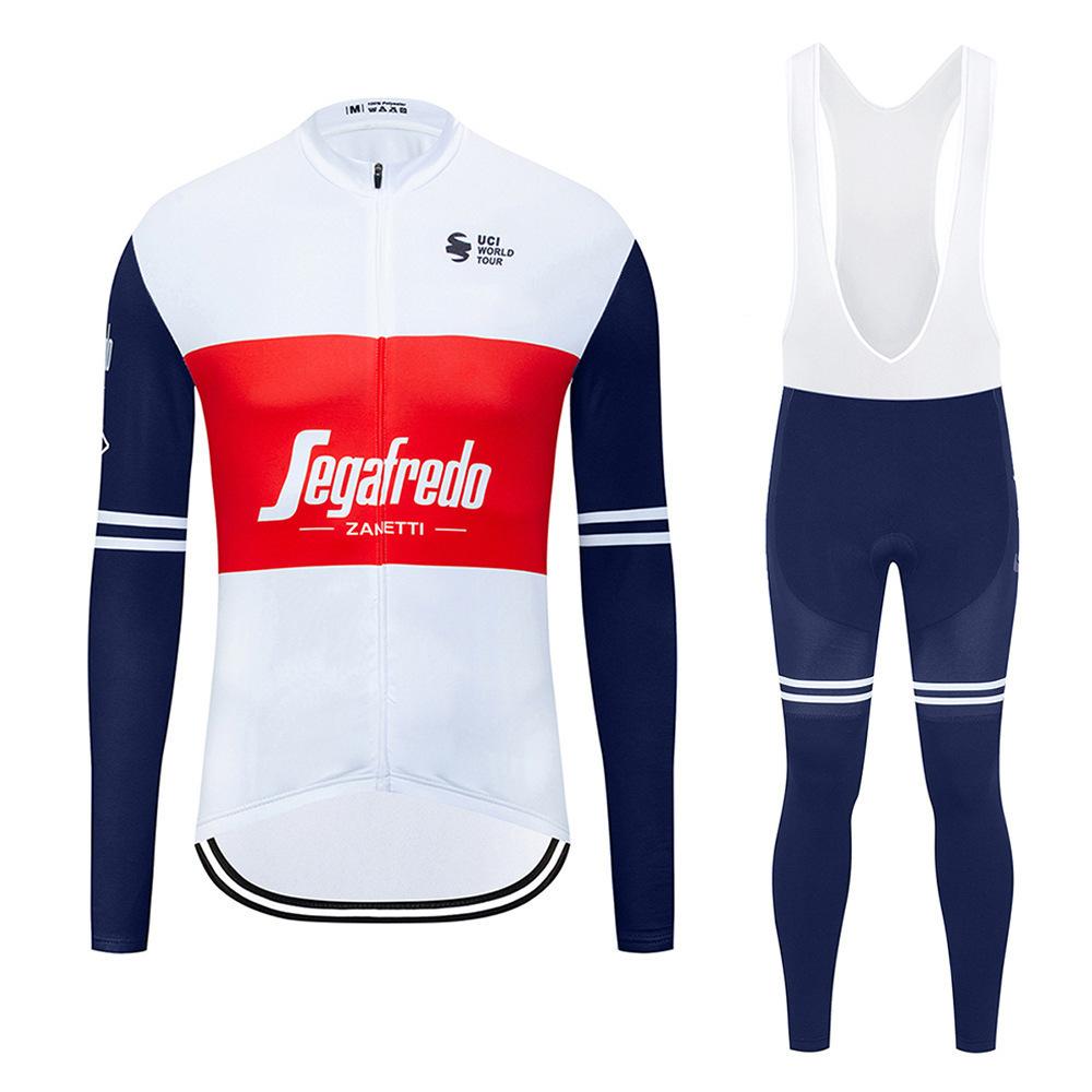 2026 Long-sleeved, Autumn Breathable Cycling Suit Set, Breathable Cycling Suit Team, Strap Long-sleeved Cycling Suit Set.
