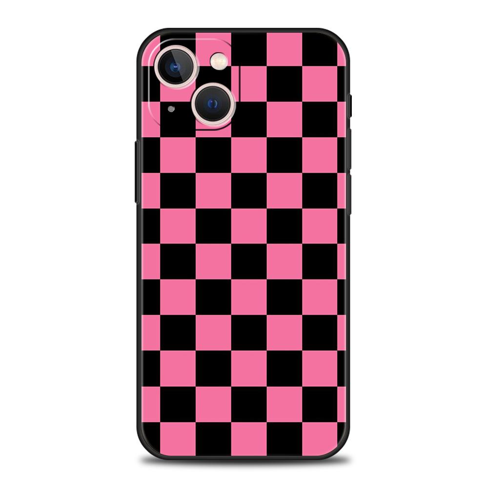 Luxury Soft Phone Case For iPhone 17 Air 16E 16 11 15 14 Pro MAX 12 13 7 8 Plus X XR XS SE 2022 Cover Checkerboard chess board