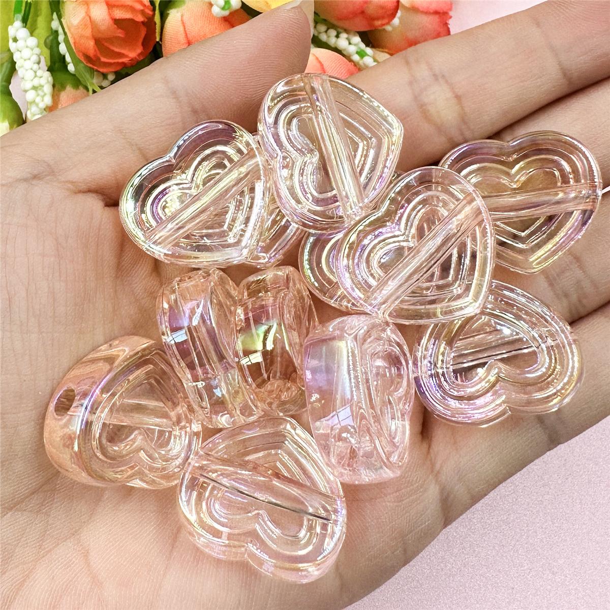 

Creative 6 Colors Colorful Creative Handmade Material Acrylic Transparent 12Pcs 23.9mm*20.8mm Peach Heart DIY Making Accessories Exquisite with Hole оранжевый