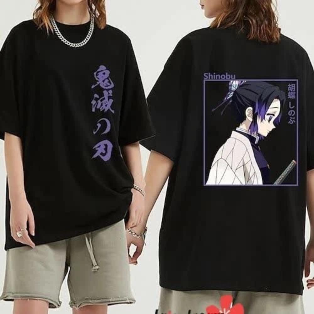 

New 2026 Demon Slayer Kochou Shinobu Anime Unisexga TShirt Shirt Kostme Polyester unisex Summer Unisexs and Womens Tshirt Top S