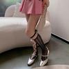 Openwork Lace Fishnet Knee Length Socks for Women with Bows Tie Detail, Slouch Fashion Legwear for Party Outfits and Daily Looks