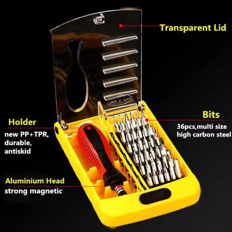 37 In 1 Multifunctional Chrome Vanadium Steel Household Telecommunications Screwdriver Set, Mobile Phone Glasses Repair Tool