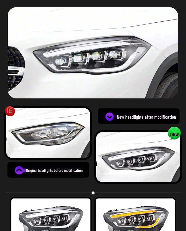 Upgrade To LED Headlights with Daytime Running Lights & Sequential Turn Signals for 2020-2025 Mercedes-Benz GLA W156 Headlight Assembly.