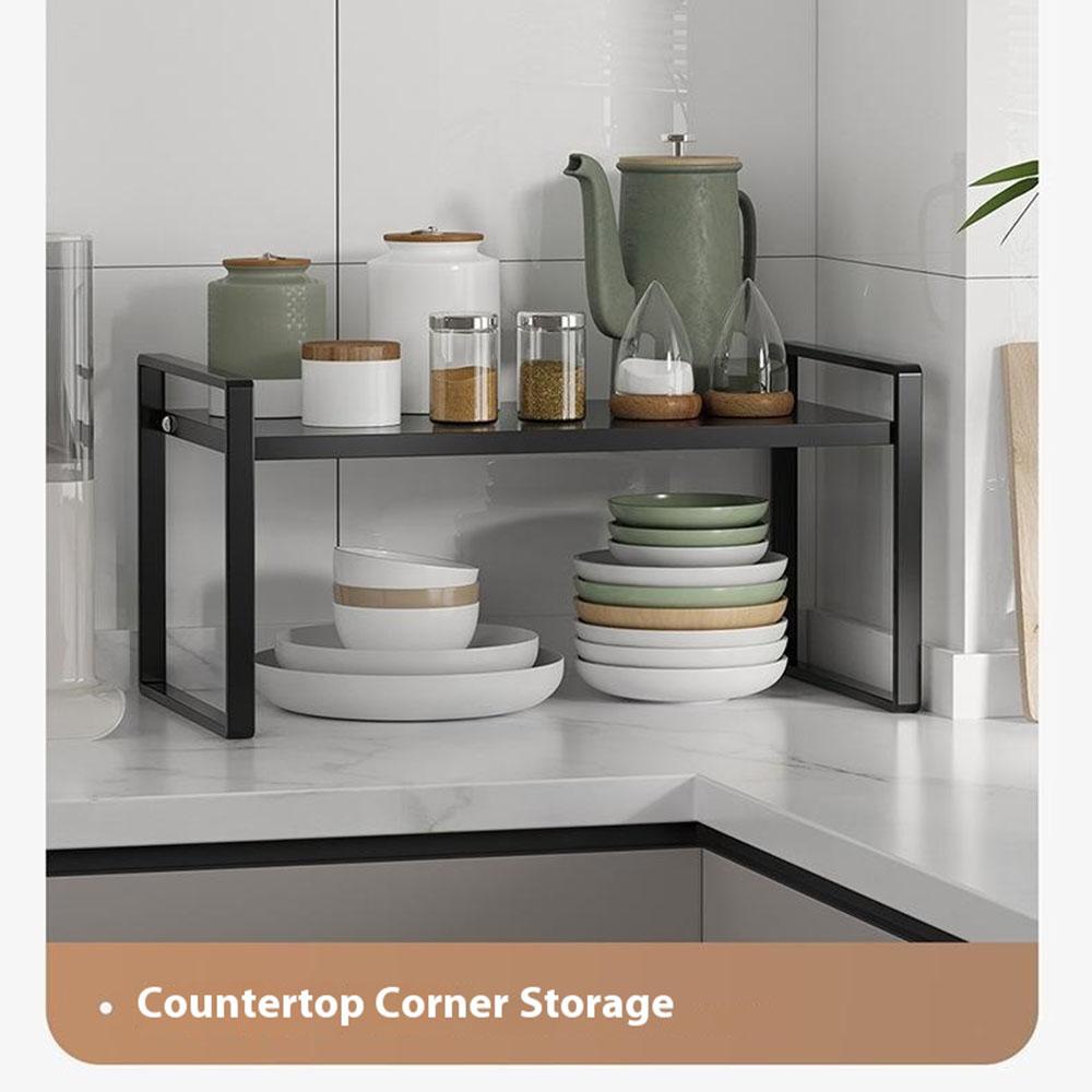 Küchenschrank-Organizer 18 cm Höhe Lagerregal für Töpfe Geschirr Gewürze Arbeitsplattenständer