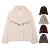 Women's Faux Fur Fuzzy Coat Casual Fluffy Long Sleeve Lapel Shaggy Jacket Winter Furry Open Front Short Coat
