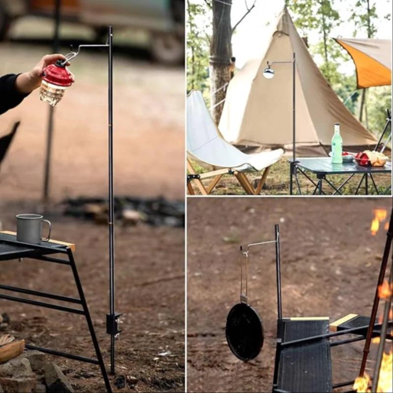Camping Lamp Holder Stand Ultralight Portable Detachable Lantern Hanger for Picnic Fishing Tent Camping