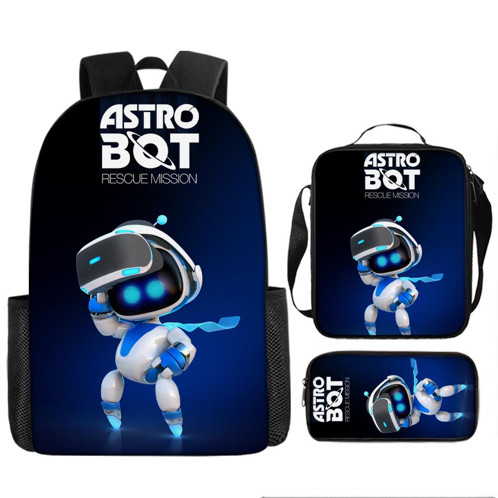 Cosmic Robot Peripheral Backpack, Youth and Primary School Students Schoolbag, Pencil Bag 3-piece Set