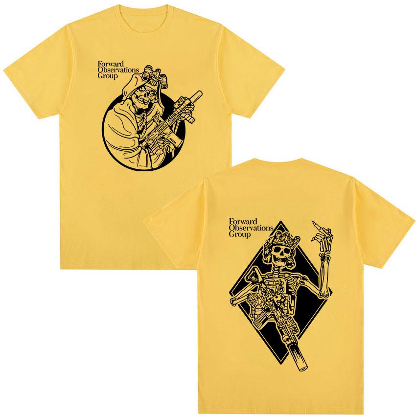 Forward Observations Group Death Skeleton Print T Shirt Unisex Retro Oversized Tshirts Hip Hop Gothic Short Sleeve Tees Streetwear