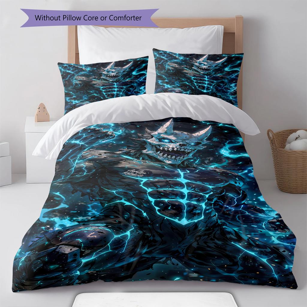 Kaiju No. 8 Pattern Bedding,Quilt Set Quilt Cover Pillowcase Home Birthday Gift (1 * duvet cover + 2 * pillowcase, without core)